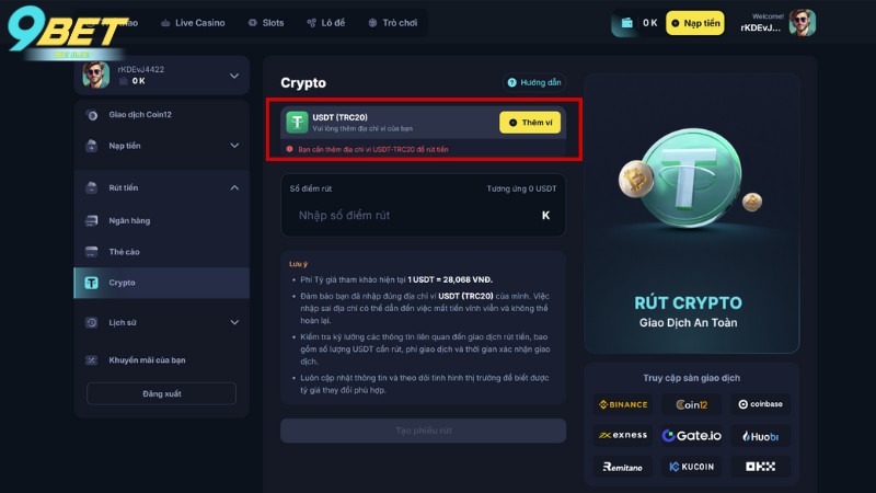 Chia sẻ những nguyên nhân dẫn đến việc rút tiền 9Bet bị lỗi