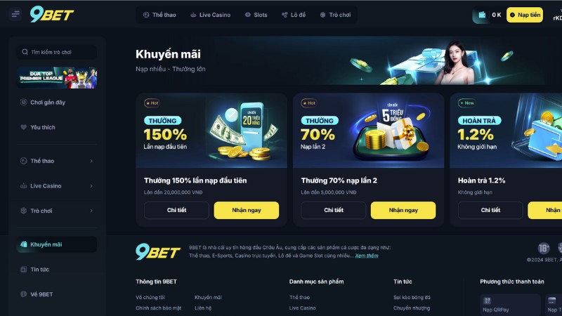 Cập nhật những gói khuyến mãi 9bet mới nhất 2025 Cập nhật những gói khuyến mãi 9bet mới nhất 2025