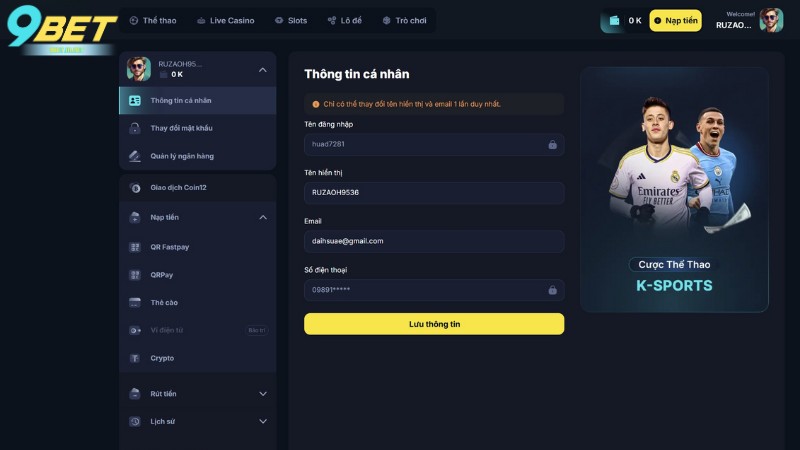 Tìm hiểu lý do tại sao bet thủ cần phải xác minh tài khoản 9Bet?