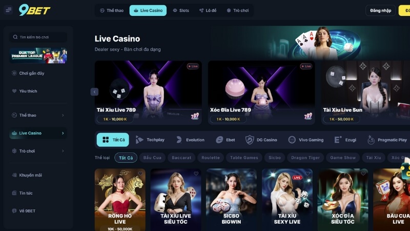 Ưu điểm nổi bật của Casino trực tuyến 9Bet